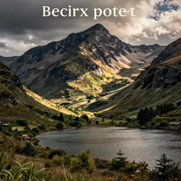 lakeside mountains, by beatrix potter