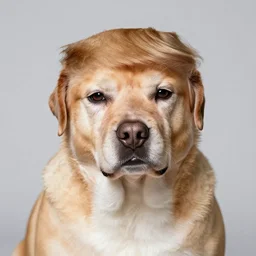 dog with face like donald trump