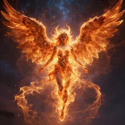 angelic fiery seraphim, infinite dream of all mystical human fractal consciousness experiencing itself subjectively, highly detailed, cinematic, dramatic, sublime