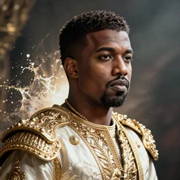 Portrait of Kanye West as emperor napoleon,  amazing splashscreen artwork, splash art, head slightly tilted, natural light, elegant, intricate, fantasy, atmospheric lighting, cinematic, photo realistic