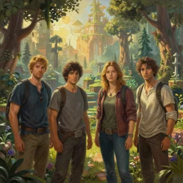 portrait of Terraria World, Forest Biome, game, atmospheric lighting, painted, intricate, golden hour, ultra detailed by Leesha Hannigan, Ross Tran, Thierry Doizon, Kai Carpenter,Ignacio Fernández Ríos