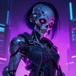 a cyberpunk futuristic retrowave synthwave detailed kirokaze portrait of a zombie cyborg terminator.