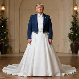 donald trump wearing a wedding dress