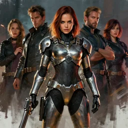 jessica alba wearing metal gear armor holding gun dramatic lighting art by brandon anschultz by yoji shinkawa by richard schmid by greg rutkowski by sandra chevrier by jeremy lipking cinematic dramatic brush strokes background
