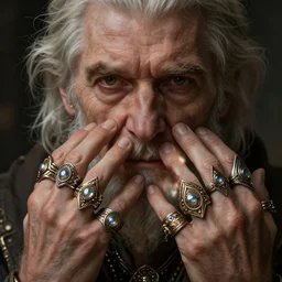 old man 1 2 1 2 with rings on all his fingers deep focus 3 3 5 5 d & d fantasy intricate elegant 2 1 9 2 3 highly detailed 8 9 1 1 3 digital painting artstation