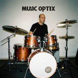 music optix drums album cover, no text, no album, film, sharp