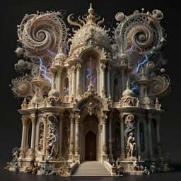 highly detailed surreal vfx portrait of a 3 d baroque temple, xenomorphic fractals, polyphonic ecstasy, entangled vibrating, electricity, spiralpunk, ultra detailed, intricate details, ornate, hyperrealistic, octane render, chiaroscuro, inspired by carne griffiths & james jean & android jones & william morris & ernst haeckel & alphonse mucha, unreal engine, octane render