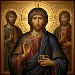hyper detailed ultra sharp orthodox saint icon, backlit golden halo, unholy man, trending on artstation, byzantine aesthetic, elden ring, religious, decadent, ornate, intricate, digital painting, concept art, smooth, sharp focus, illustration, art by artgerm and greg rutkowski and zdizslaw beksinski, 8 k