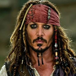 a beautiful blend of amber heard and captain jack sparrow, hyper realistic face, beautiful eyes, cinematic, long shot, hyper detailed, 8 5 mm photograph, 8 k resolution, film still, sharp lens, wide lens