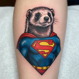 A ferret as Superman, Tattoo