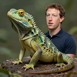 a hybrid chimera between mark zuckerberg and a lizard, extremely detailed, photorealistic