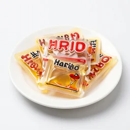 Haribo eyes on a plate, studio photo
