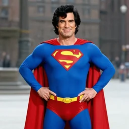 bob ross dressed up as superman