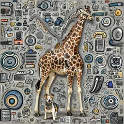 a dog and giraffe hybrid, mega details, hyper realistic,