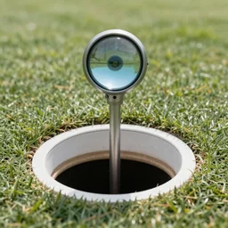 disc golf hole in one, fisheye lens, 8k