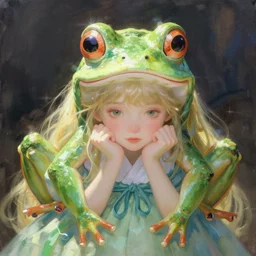 a korean frog princess, artstation, painted by artgerm