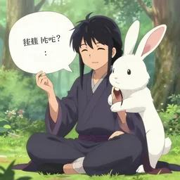 An anime protagonists spirit guide that is a rabbit that has all the answers but speaks only in riddles