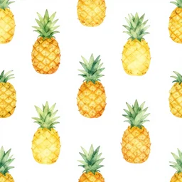 watercolor pineapple minimalist pattern art