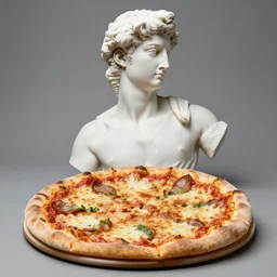neo - classical statue made pizza