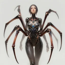 calne ca woman cyborg with pointy spider limbs, long spider appendages coming out. spider limbs dr octopus. yakuza, golden ratio, details, scifi, fantasy, intricate details, octane render, digital painting, artstation, concept art, sharp focus, illustration, art by artgerm, loish, wlop
