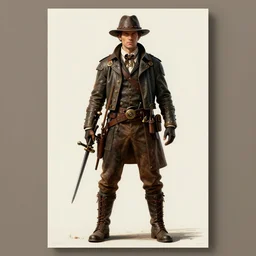 a 1 9 2 0 s movie poster of the terminator set in an 1 8 0 0's era, steampunk