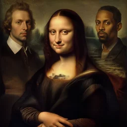 portrait of a man painted by davinci, michelangelo, rembrandt, caravaggio, nychos, artgerm, moebius, basquiat
