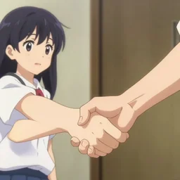an anime handshake