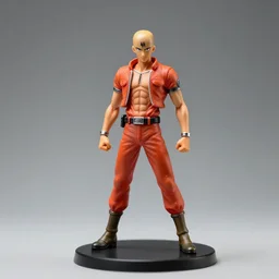 realistic miniature of saitama on a studio shot, movie shot, artistic pose, cinematic perspective, full hd, vibrant colors