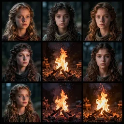 cinematic shot epic portraits, hyper realistic, mood lighting, fantasy, detailed campfire, highly detailed, super realistic, perfect lighting pixel sorting, style sheet