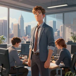 human among human, office, cityscape, highly detailed, photorealistic, 8 k, illustration, by beksinski and rutkowski, octane render, unreal engine 5, artstation hd, deviantart, by greg rutkowski, artgem