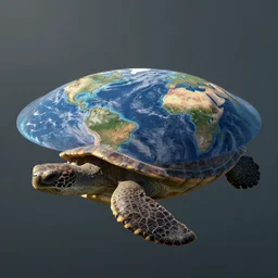 the diskworld, flat earth on a colossal turtle's back, realistic, matte painting, unreal engine, 8k, wide angle, f12, paul kidby, james gurney and greg rutkowski, trending on artstation