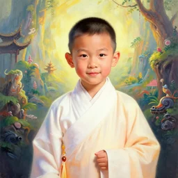portrait painting of a 3 5 - year - old chinese man, taoist priest, like andy lau, immortal bone, affable by wenjun lin, irakli nadar, bright colors, octopath traveler, wenjun lin, unreal engine 5 highly rendered, global illumination, radiant light, detailed and intricate environment