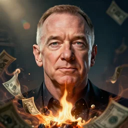 portrait of jeff bezos burning money, league of legends amazing splashscreen artwork, splash art, natural light, elegant, photorealistic facial features, intricate, fantasy, detailed face, atmospheric lighting, anamorphic lens flare, cinematic lighting, league of legends splash art, hd wallpaper, ultra high details by greg rutkowski