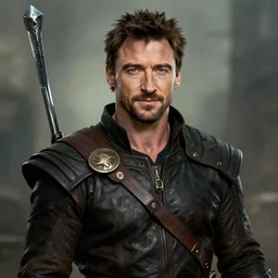 hugh jackman portrait as a dnd character fantasy art.