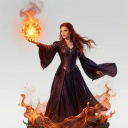 the sorceress cast a fire ball, hearthstone official splash art, promotional image, tv still frame