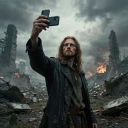 god takes a selfie from the end of the world, apocalyptic,