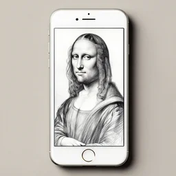 a pencil sketch of an iphone by leonardo davinci, sketch