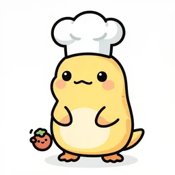 cute platypus wearing a chef hat, logo style