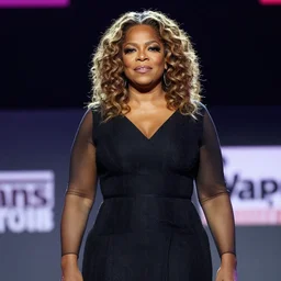 photo still of oprah winfrey on stage at the vans warped tour 2 0 1 8!!!!!!!! at age 3 6 years old 3 6 years of age!!!!!!!! tossing bags of money into the crowd, 8 k, 8 5 mm f 1. 8, studio lighting, rim light, right side key light