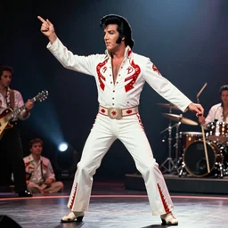 1 9 7 5 elvis presley performing in a jumpsuit, art of alessandro pautasso, beautiful
