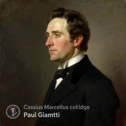 official side portrait of united states president paul giamatti, in a black suit, 1 8 2 8, a character portrait by cassius marcellus coolidge, reddit contest winner, american romanticism, oil on canvas, detailed painting, creative commons attribution