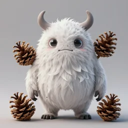 a pinecone albino monster, 4 k, 8 k, super detailed, masterpiece, trending on art station, highly detailed, full hd, kentaro miura art style