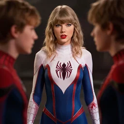 cinematic still of taylor swift as gwen in the amazing spiderman ( 2 0 1 2 ), xf iq 4, f / 1. 4, iso 2 0 0, 1 / 1 6 0 s, 8 k, raw, dramatic lighting, symmetrical balance, in - frame