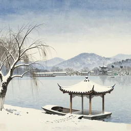 Snow at the West Lake in Hangzhou, by Hasui Kawase