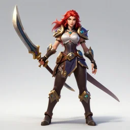 character sheet of KDA Miss Fortune (League of Legends), red hair 3d render, 8k resolution, octane render, sfw