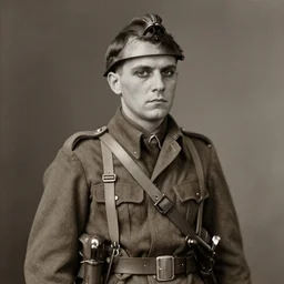 historical photograph portrait of french wwi soldier vampire