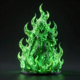 green macabre flame, octane render, hyper realism, 4 k