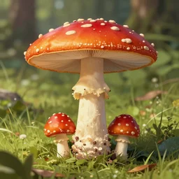 fly agaric humanization, full shot, concept art, natural lighting, illustration, full color, highly detailed, photorealistic, by greg rutkowski, artstation,