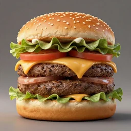 a half man, half Big Mac hamburger, trending on Artstation, 8k, photorealistic, hyper detailed, unreal engine 5, IMAX quality, cinematic, epic lighting