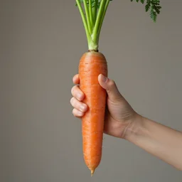 human hand from carrot